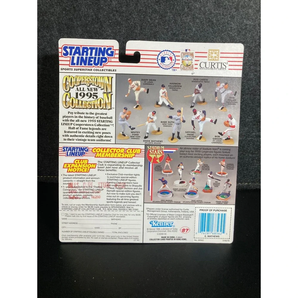 1995 Kenner Starting Lineup Eddie Mathews Cooperstown Collection Atlanta‎ Braves